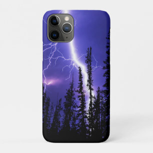 beautiful thunder over the forest iPhone 11 pro case