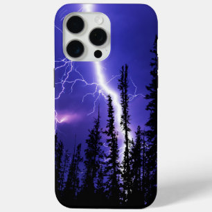 beautiful thunder over the forest iPhone 15 pro max case