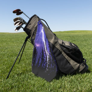 beautiful thunder over the forest golf towel