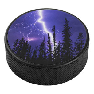 beautiful thunder over the forest hockey puck