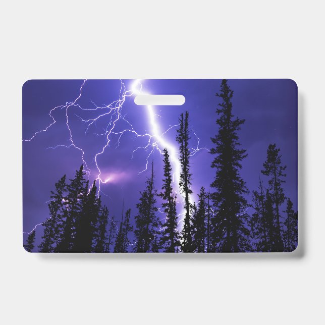 beautiful thunder over the forest ID badge (Front)