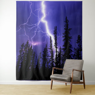 beautiful thunder over the forest tapestry