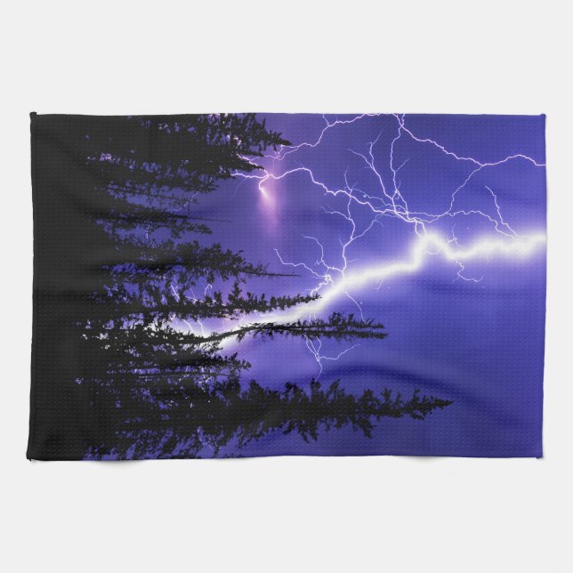 beautiful thunder over the forest tea towel (Horizontal)