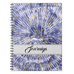 Beautiful tie and dye pattern personalised notebook