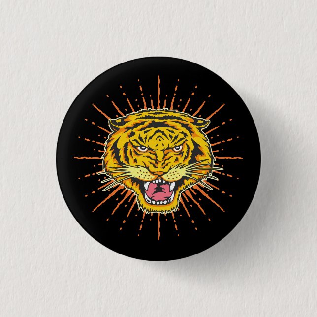 Beautiful tiger 3 cm round badge (Front)