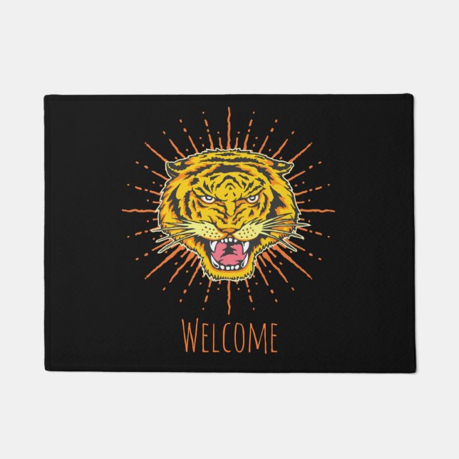 Beautiful tiger customisable doormat (Front)