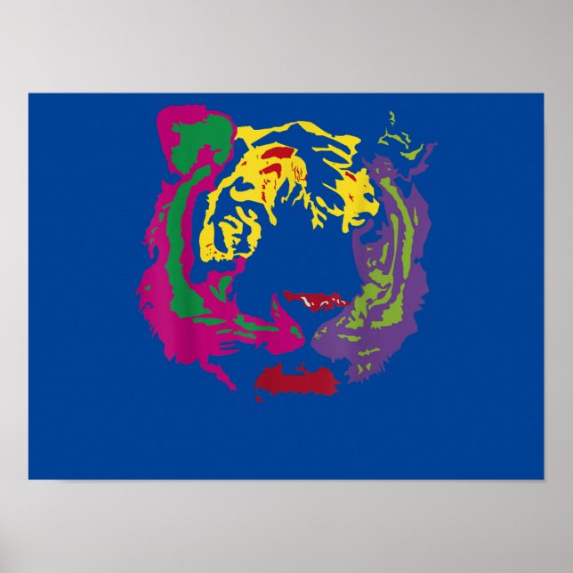 Beautiful Tiger Face Rasta Colours Style Poster (Front)