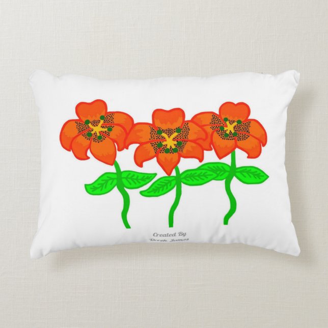 Beautiful Tiger Lilies Accent Pillow (Front)