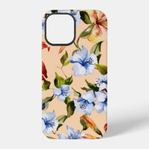 Beautiful tiger lilies and small blue flowers on t iPhone 12 case