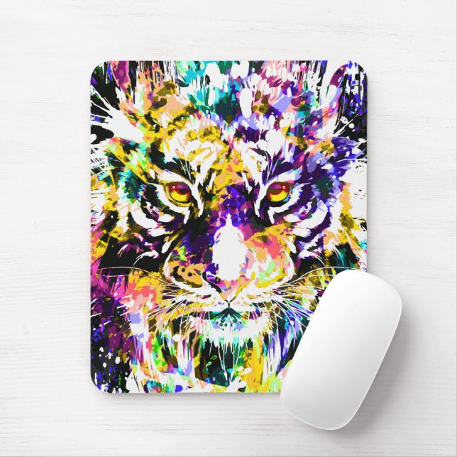 Beautiful Tiger Mouse Pad | Orange Tiger Mousepad (With Mouse)