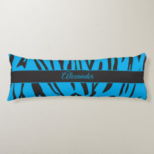Beautiful Tiger Print in Blue and Black Body Cushion