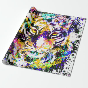 Beautiful Tiger Wrapping Paper Colourful Tiger