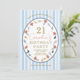 Beautiful Timeless Floral Birthday Invitations