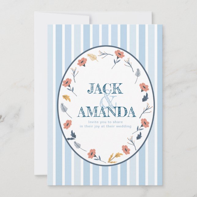 Beautiful Timeless Floral Wedding Invitations (Front)