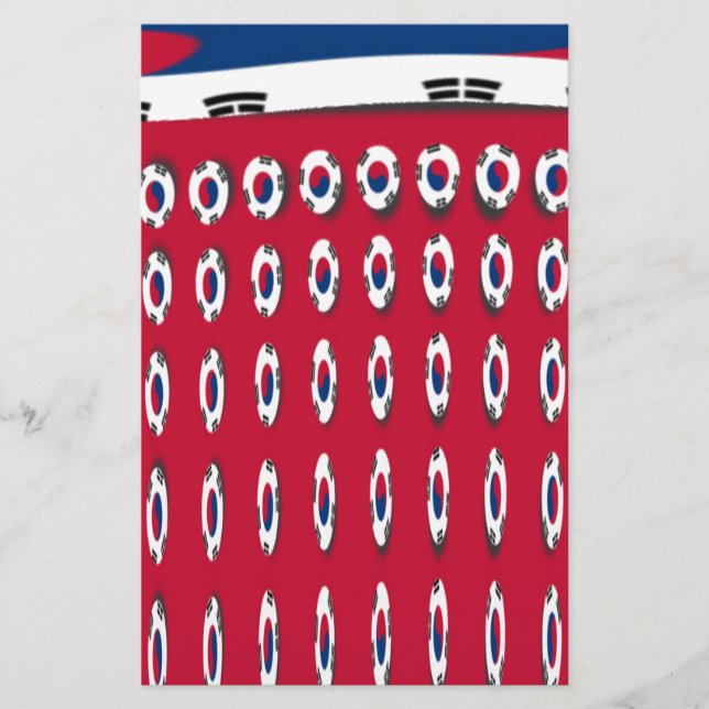 Beautiful Tiny Korean Flag Design A Red Base Print (Front)