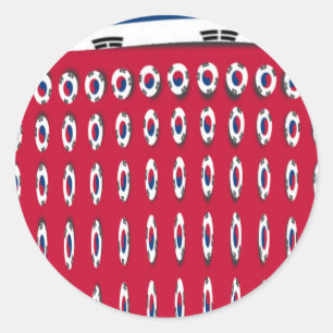 Beautiful Tiny Korean Flag Design A Red Base Print Classic Round Sticker