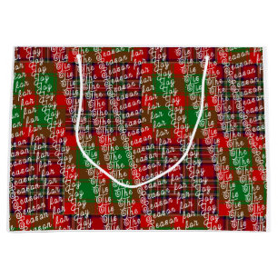 Beautiful 'Tis The Season For Joy Christmas Giving Large Gift Bag