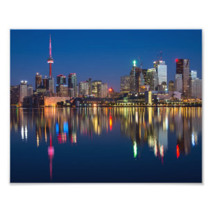 Beautiful Toronto Canada Evening Skyline Photo Print