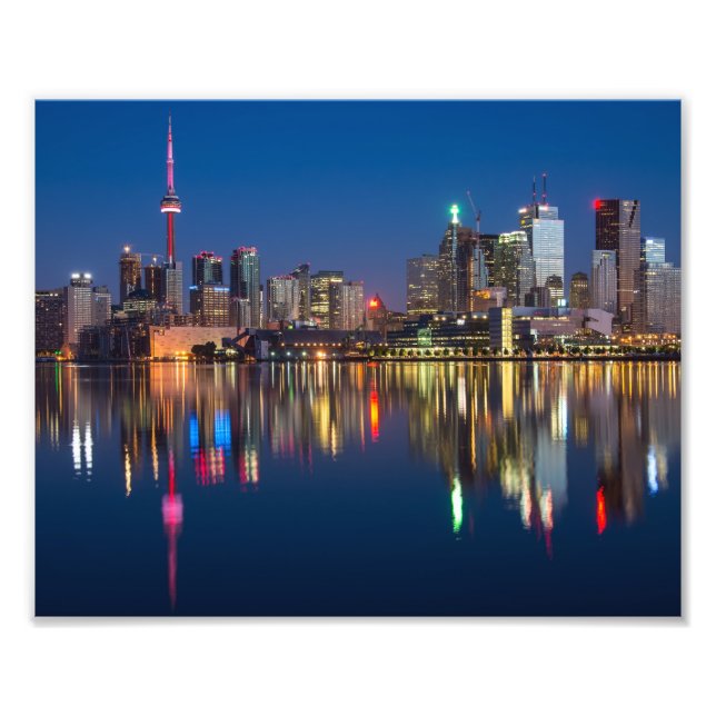 Beautiful Toronto Canada Evening Skyline Photo Print (Front)