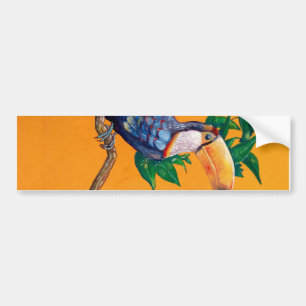 Beautiful Toucan Bird Painting Bumper Sticker