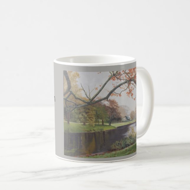 Beautiful Town Pond in East Hampton Long Island Coffee Mug (Front Right)