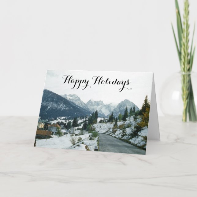 Beautiful Town Vienna Snowy Austria Landscape Holiday Card (Front)