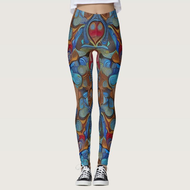Beautiful Traditional Abstract Art Leggings (Front)