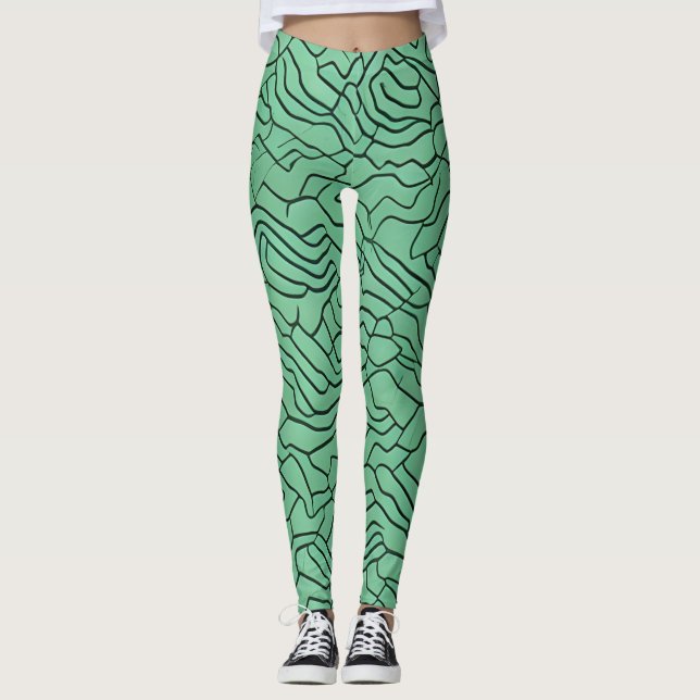 Beautiful Traditional Abstract Art Leggings (Front)