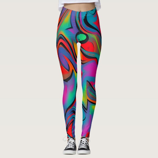 Beautiful Traditional Abstract Art Leggings (Front)