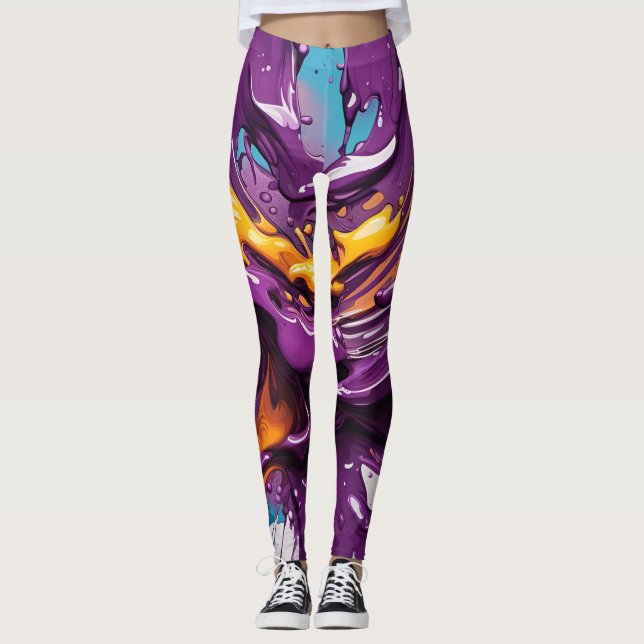 Beautiful Traditional Abstract Art Leggings (Front)
