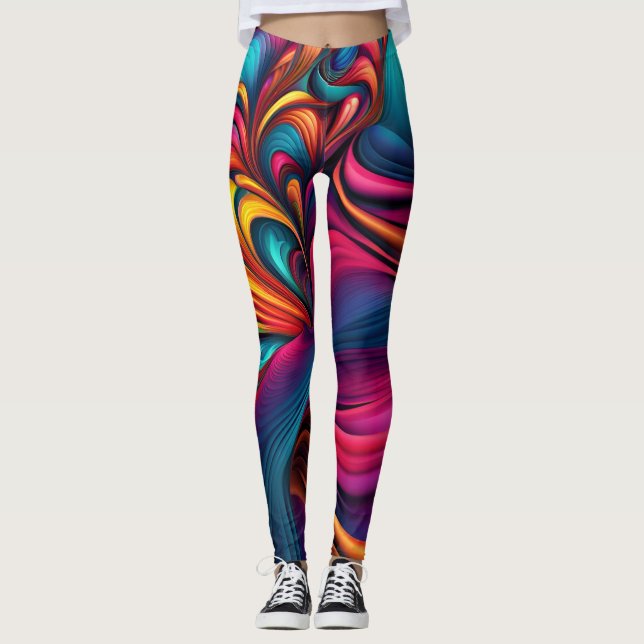 Beautiful Traditional Abstract Art Leggings (Front)