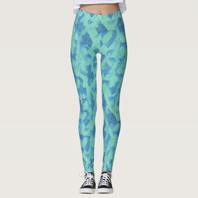 Beautiful Traditional Abstract Art Leggings (Front)