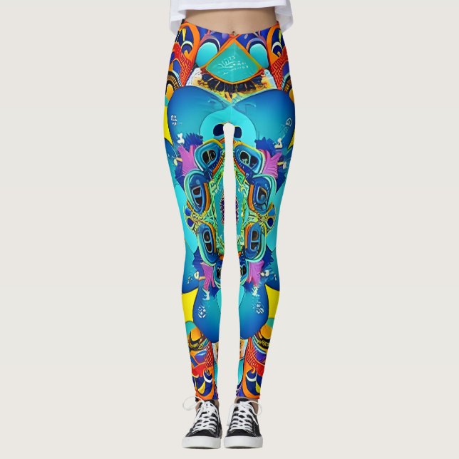 Beautiful Traditional Abstract Art Leggings (Front)