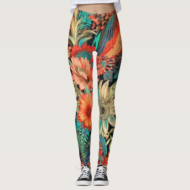 Beautiful Traditional Abstract Art Leggings (Front)