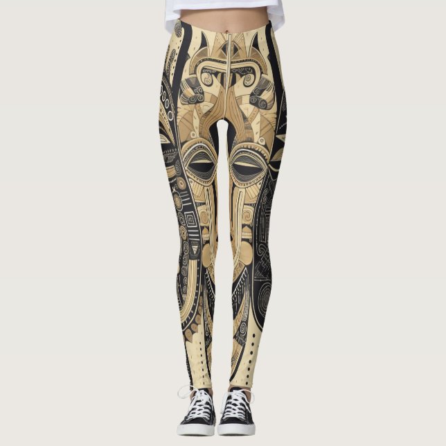 Beautiful Traditional Abstract Art Leggings (Front)