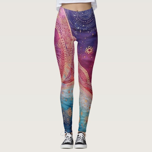 Beautiful Traditional abstract Leggings (Front)