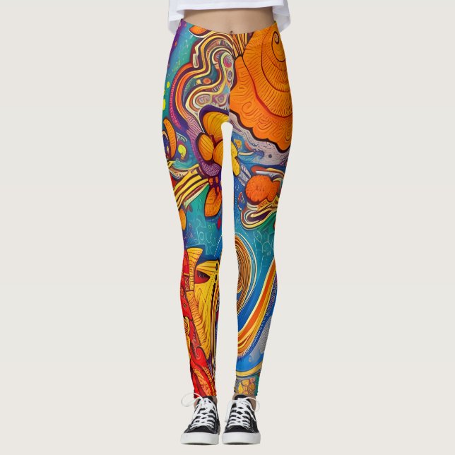 Beautiful Traditional abstract Leggings (Front)