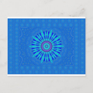 Beautiful Traditional  Blue vector pattern art des Postcard