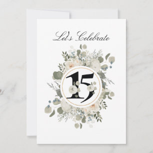 Beautiful Traditional Floral 15 ANNIVERSARY Invitation