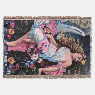 Beautiful traditional gypsy girl bride throw blanket