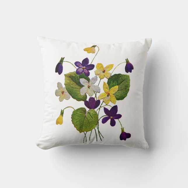 Beautiful Traditional Jacobean Crewel Embroidery P Cushion (Front)