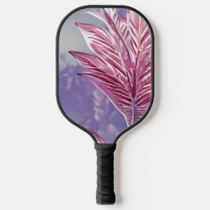 Beautiful Translucent Pink Leaf Pattern  Pickleball Paddle