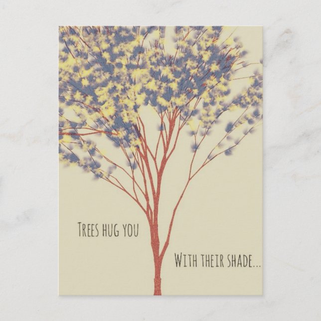 Beautiful Tree Art Quote Postcard (Front)