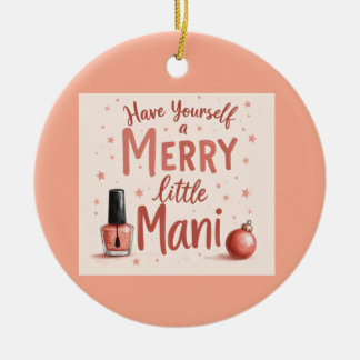 Beautiful tree bauble for any manicure Lover Ceramic Ornament