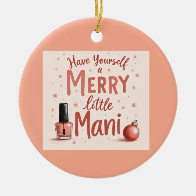  Beautiful tree bauble for any manicure Lover Ceramic Ornament (Front)