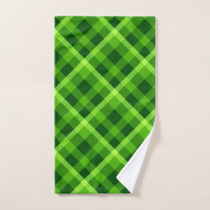 Beautiful Tree Green Plaid Hand Towel