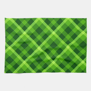 Beautiful Tree Green Plaid Kitchen Towel