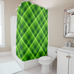 Beautiful Tree Green Plaid Shower Curtain