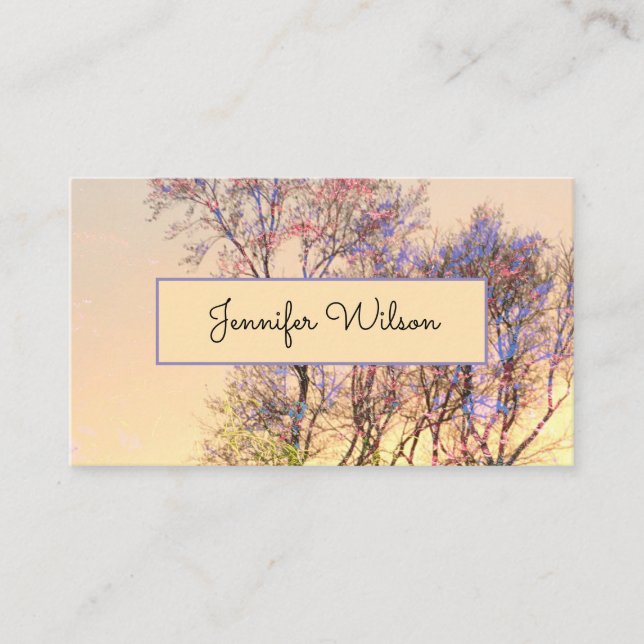 Beautiful Tree With Sunset Business Card (Front)