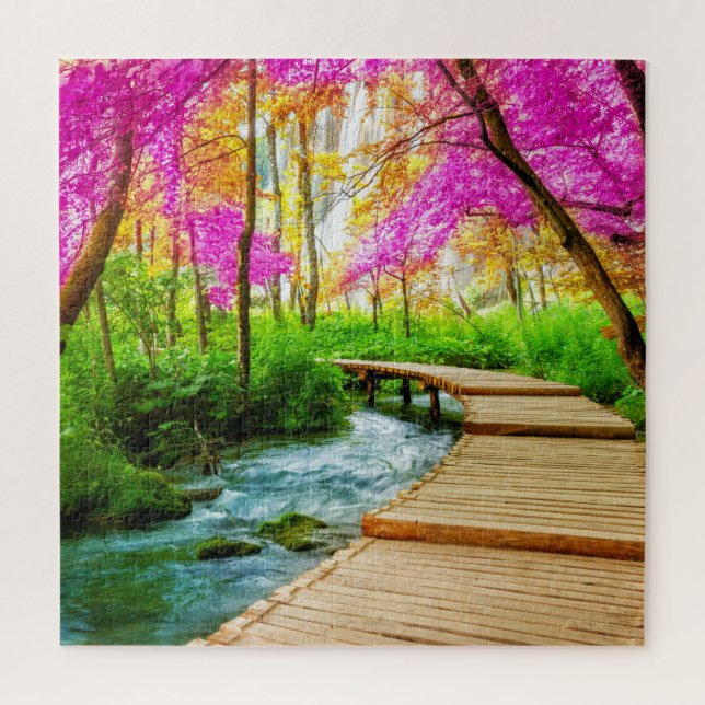 Beautiful Trees Boardwalk Plitvice Lakes, Croatia Jigsaw Puzzle (Vertical)